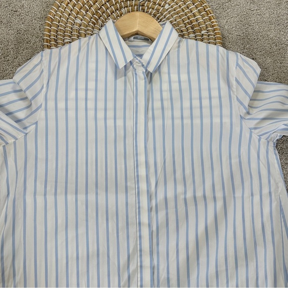 Shirtini Almost A-Line Gingham Button Front Top Longsleeve Black White 44/US 8 - Picture 4 of 16